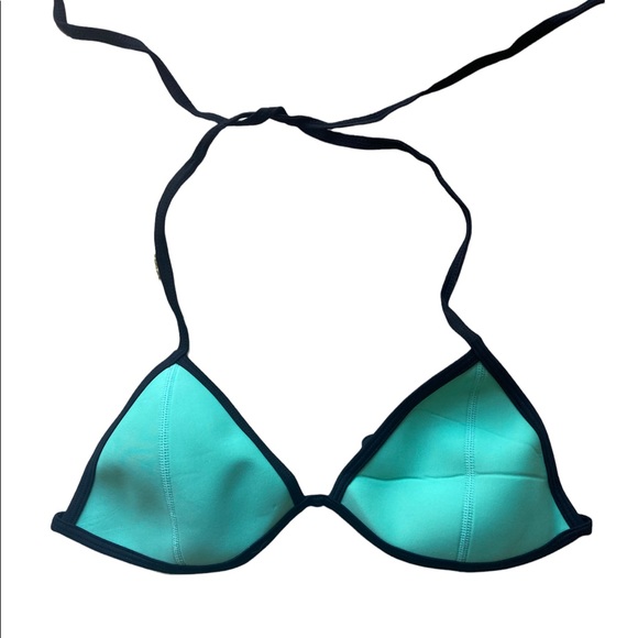 TRIANGL Chloe Neoprene Triangle Turquoise Contrast Black Bikini - Picture 5 of 8